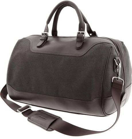 Banana Republic Leather Trim Weekender Bag in Gray for Men | Lyst