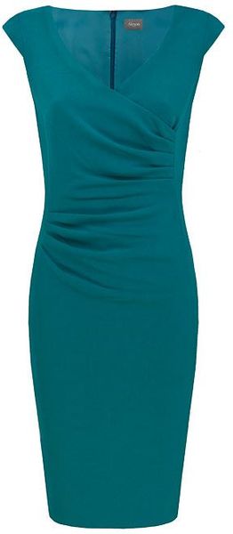 Alexon Teal Crepe Wrap Dress in Blue (turquoise) | Lyst