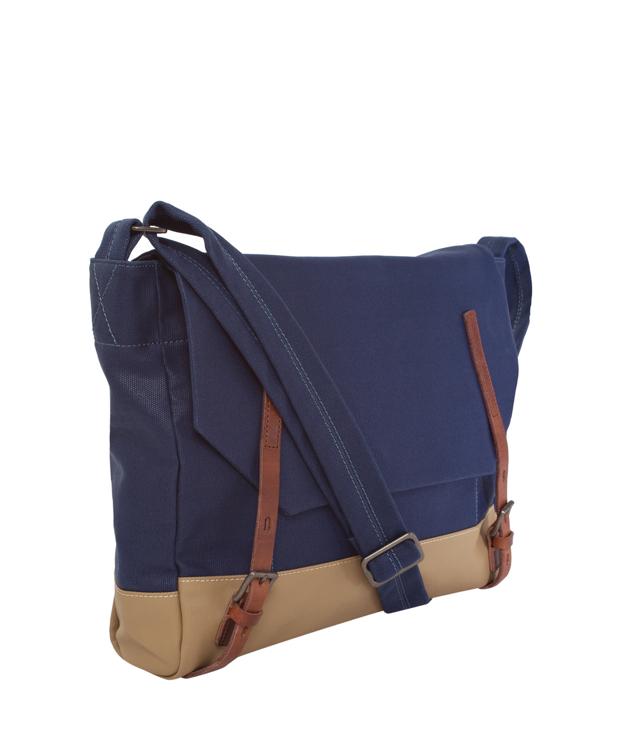 Lyst Ally Capellino Navy Danny Waxed Canvas Messenger Bag In Blue Gallery