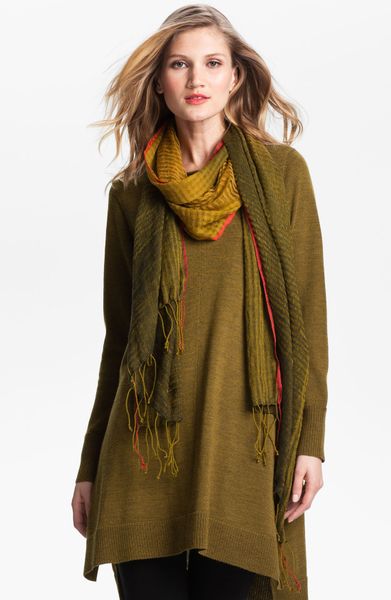 Eileen Fisher Airey Scarf in Gold (gold leaf) | Lyst