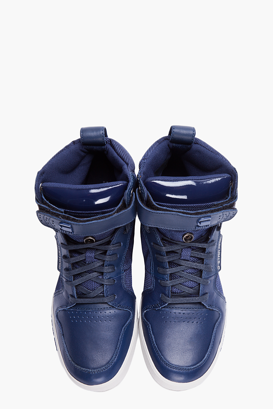 Lyst - G-Star Raw Navy Leather Yard Bullion Sneakers in Blue for Men