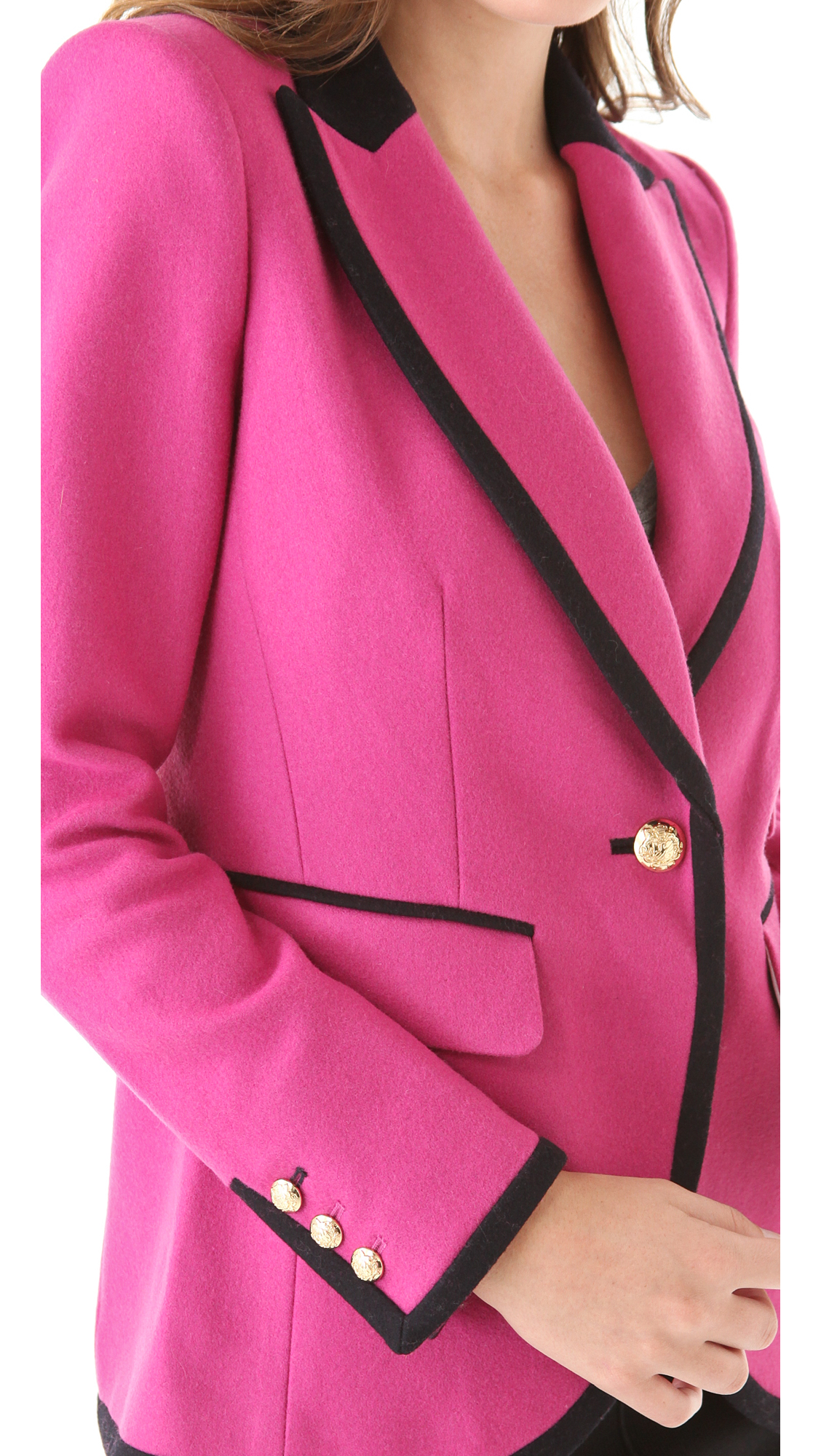 Lyst Juicy Couture Bright Wool Blazer in Pink