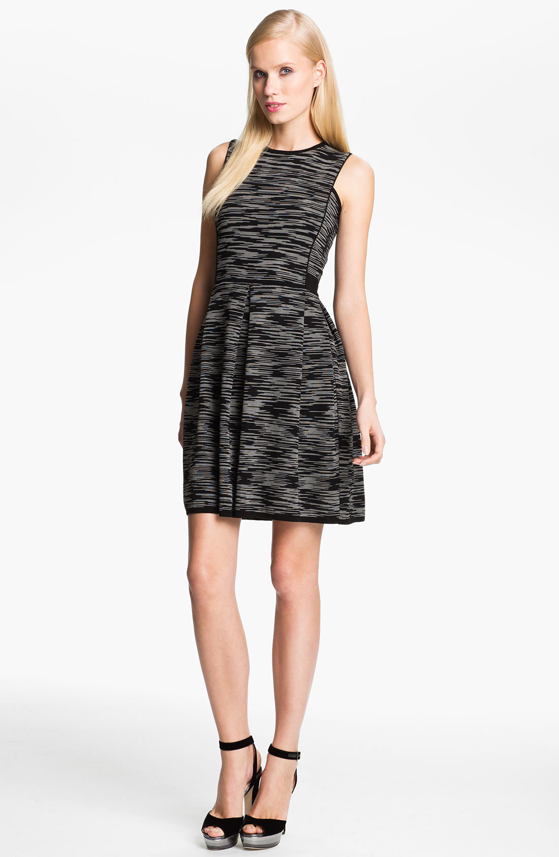 M Missoni Space Dye Double Knit Dress in Black | Lyst