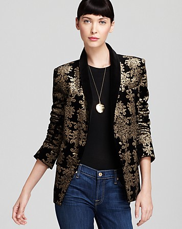 blazer baroque velvet jeans mankind metallic lyst