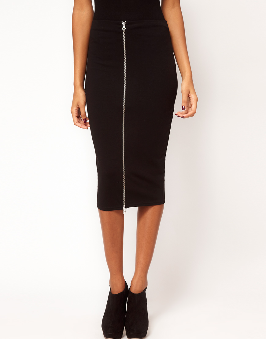 Lyst - Asos Collection Asos Pencil Skirt with Zip Front in Black