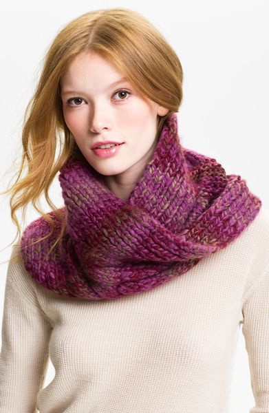 Echo Space Dyed Cable Knit Infinity Scarf in Purple (grape) | Lyst