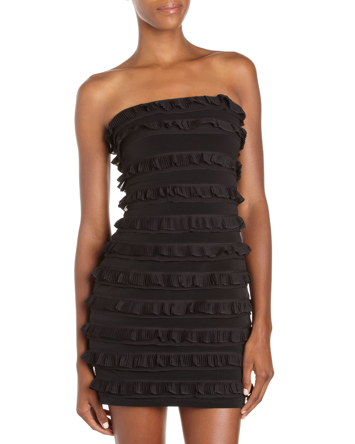Lyst Elizabeth And James Vivienne Silk Chiffon Ruffled Strapless Gallery