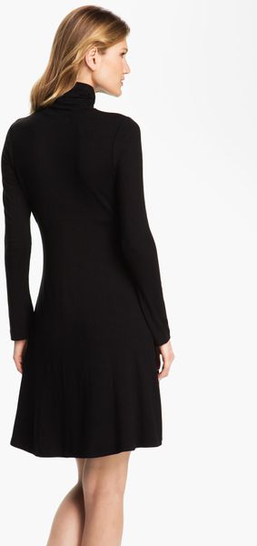 Karen Kane Turtleneck Dress in Black | Lyst