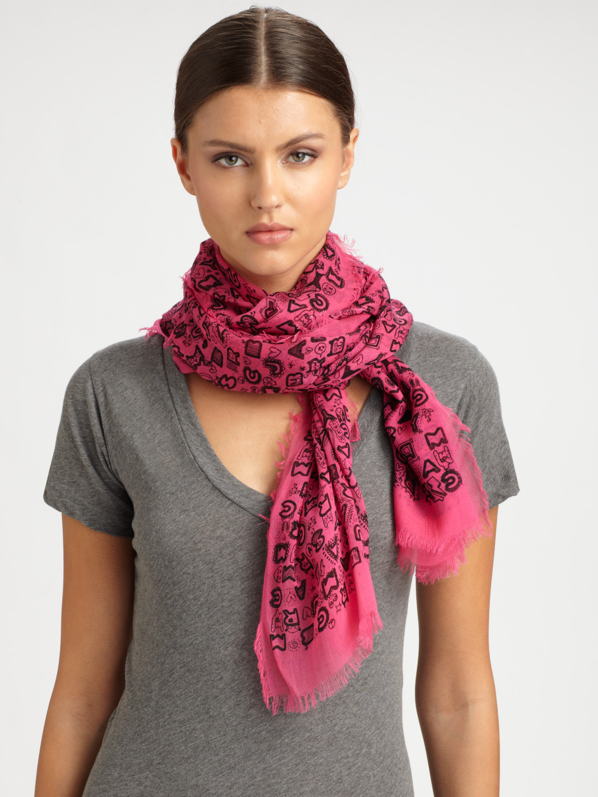 Marc By Marc Jacobs Dreamy Graffiti Modal Scarf in Purple (pink) | Lyst