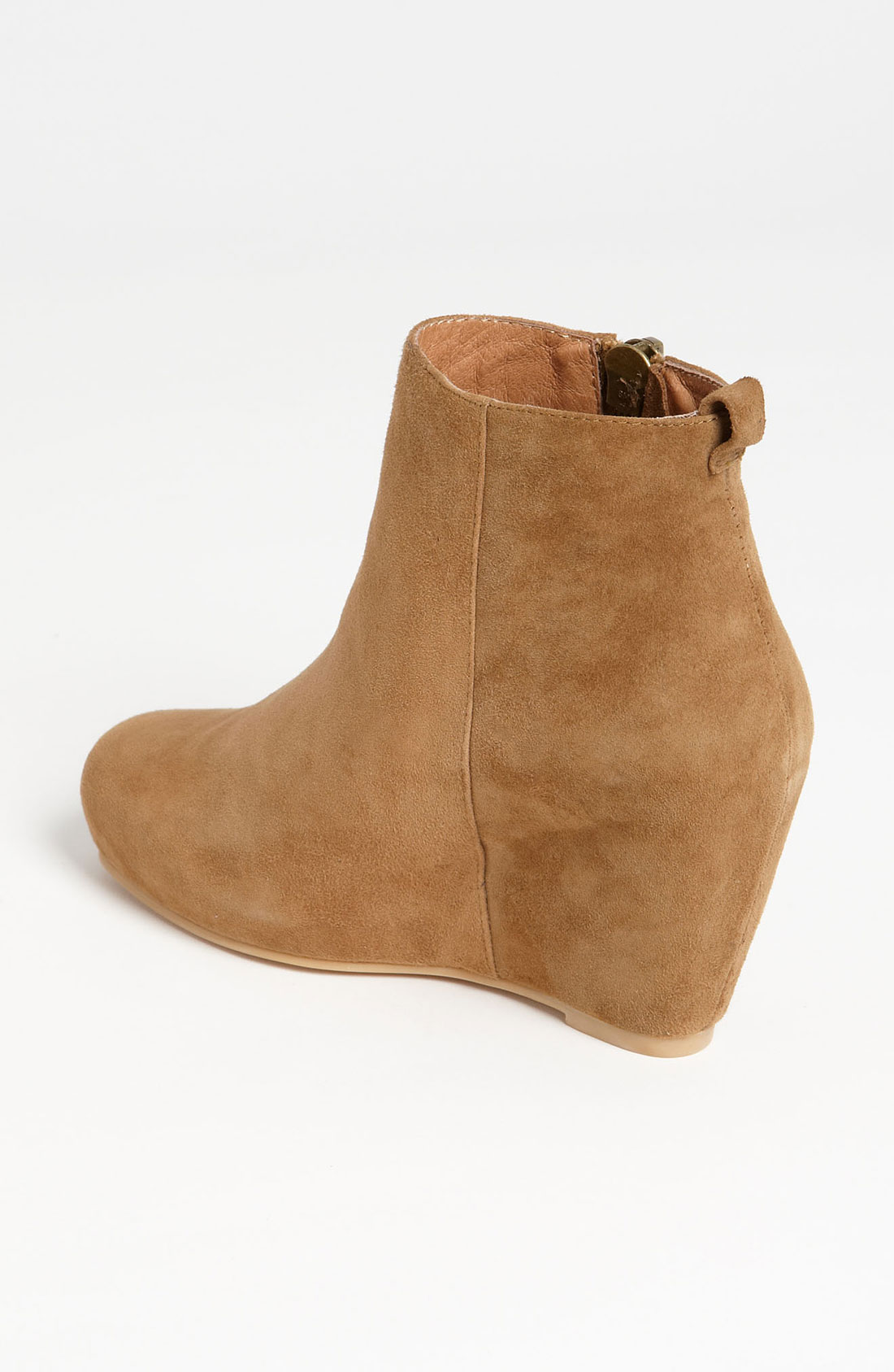 Jeffrey Campbell Newton Wedge Bootie in Brown (taupe suede) | Lyst