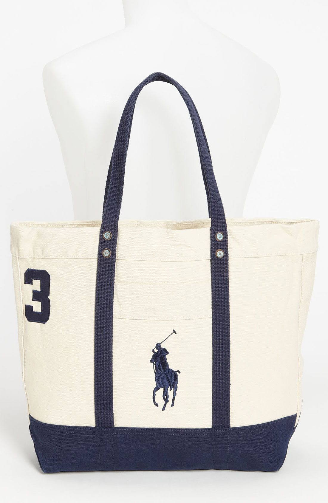 Polo Ralph Lauren Tote Bag in Blue for Men (cream/ navy) | Lyst