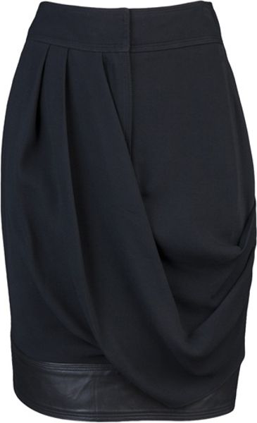 Alexander Wang Drape Skirt in Black | Lyst