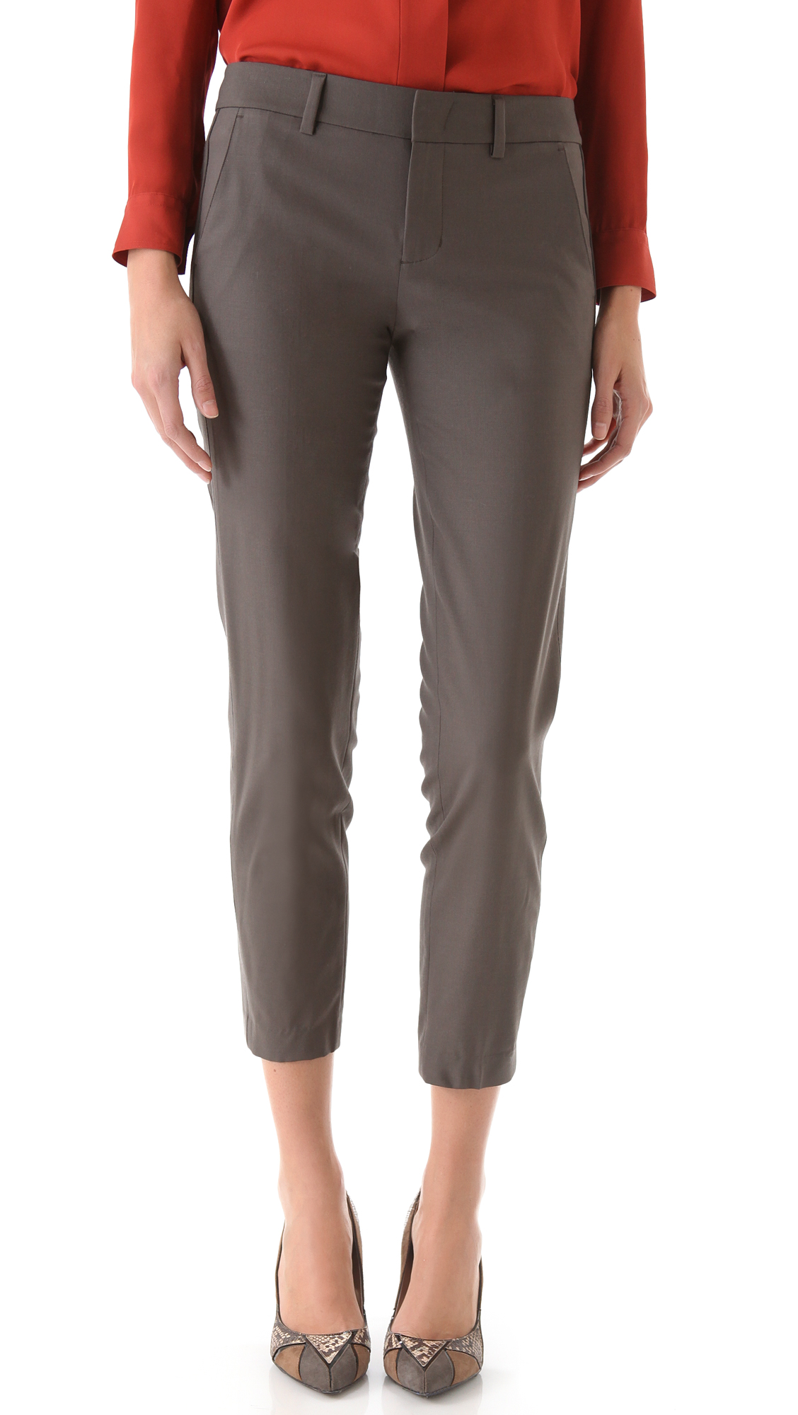 Vince Side Strap Trousers in Gray (ash) | Lyst