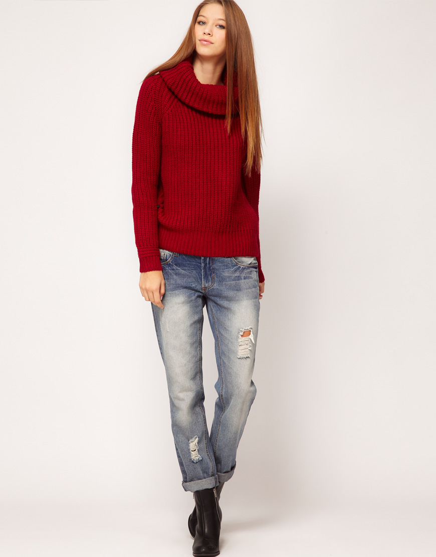 Lyst - G-star raw Gstar Oversized Roll Neck Jumper in Red