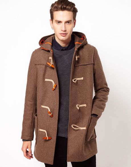Gloverall Made in London Melton Wool Duffle Coat in Brown for Men | Lyst