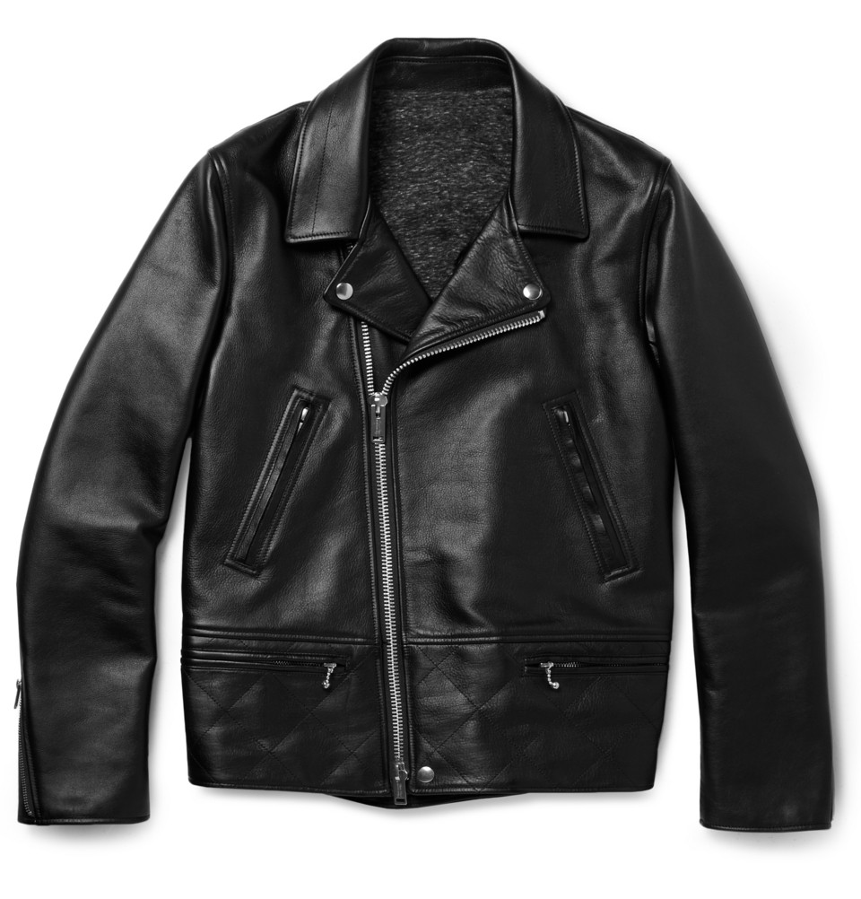 Undercover Slimfit Leather Biker Jacket in Black for Men | Lyst