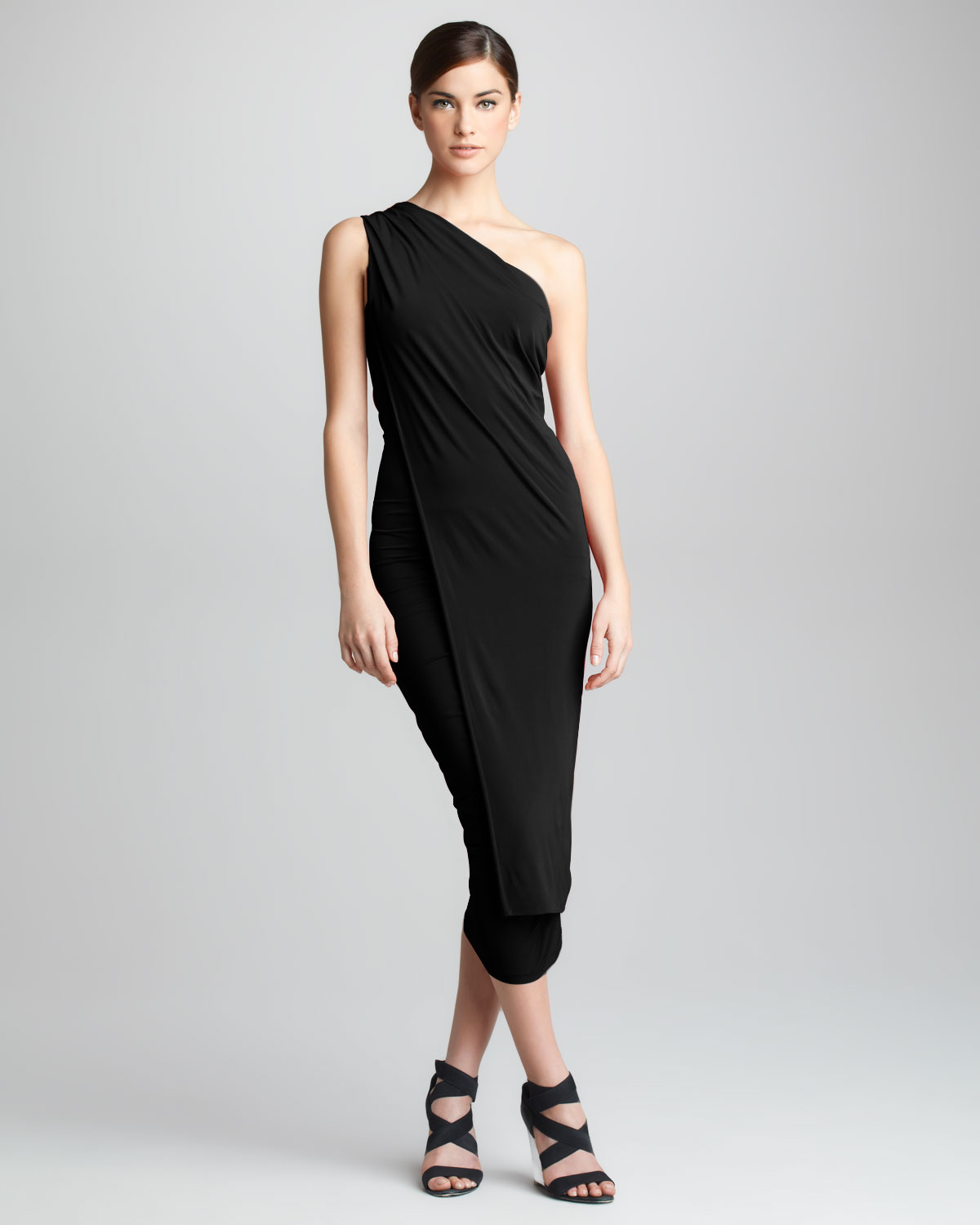 black and gold gown with sleeves