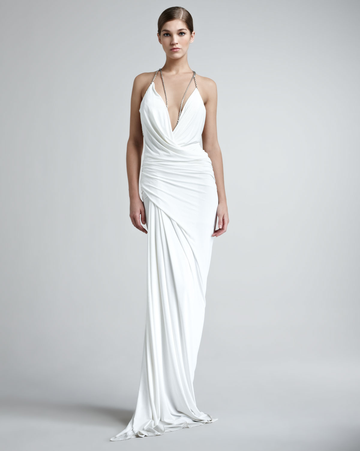 Lyst - Donna Karan Superfine Jersey Gown in White