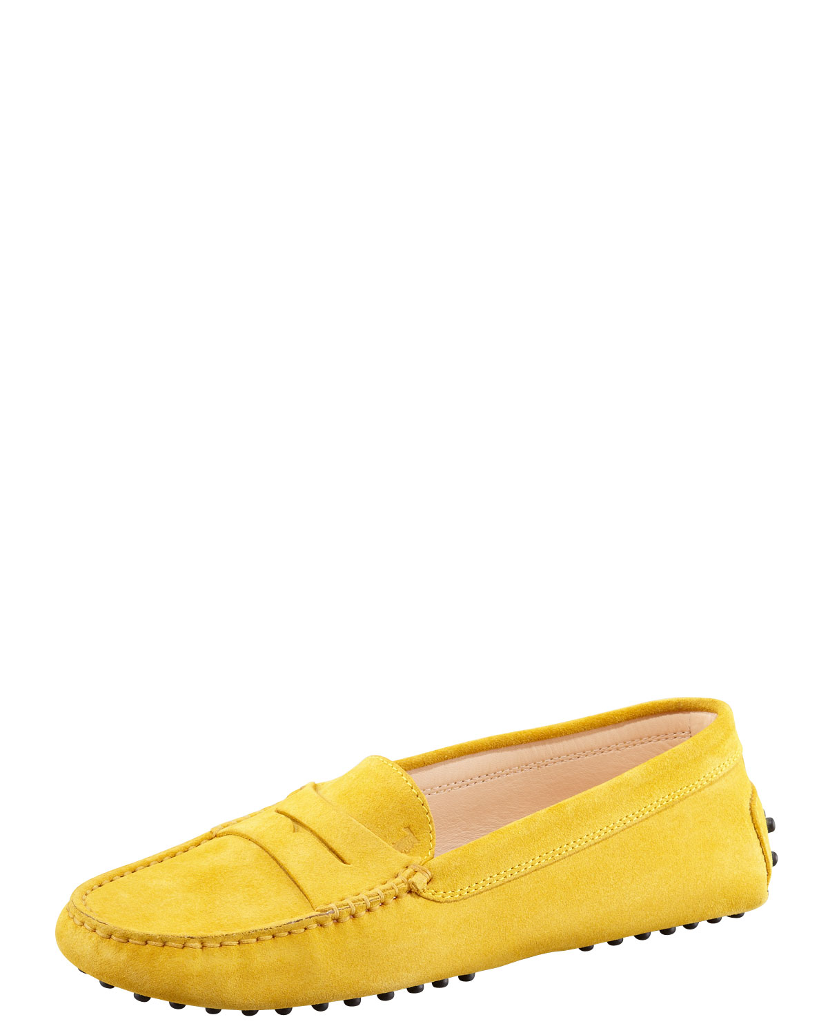 Tod's Suede Driving Shoes in Yellow | Lyst