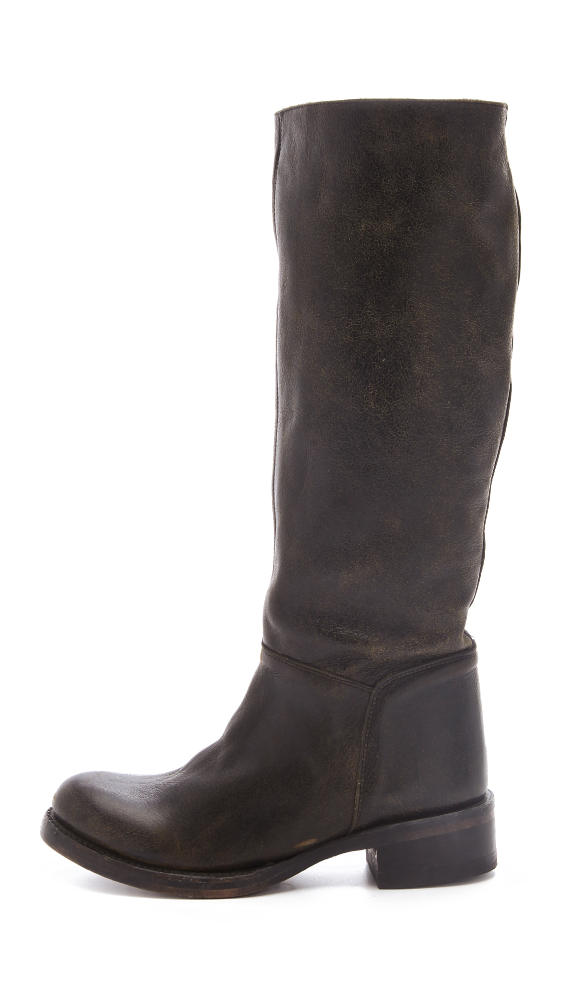 distressed black boot
