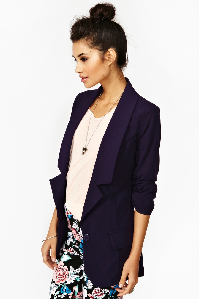 Lyst - Nasty Gal Deep Plunge Blazer Plum in Purple