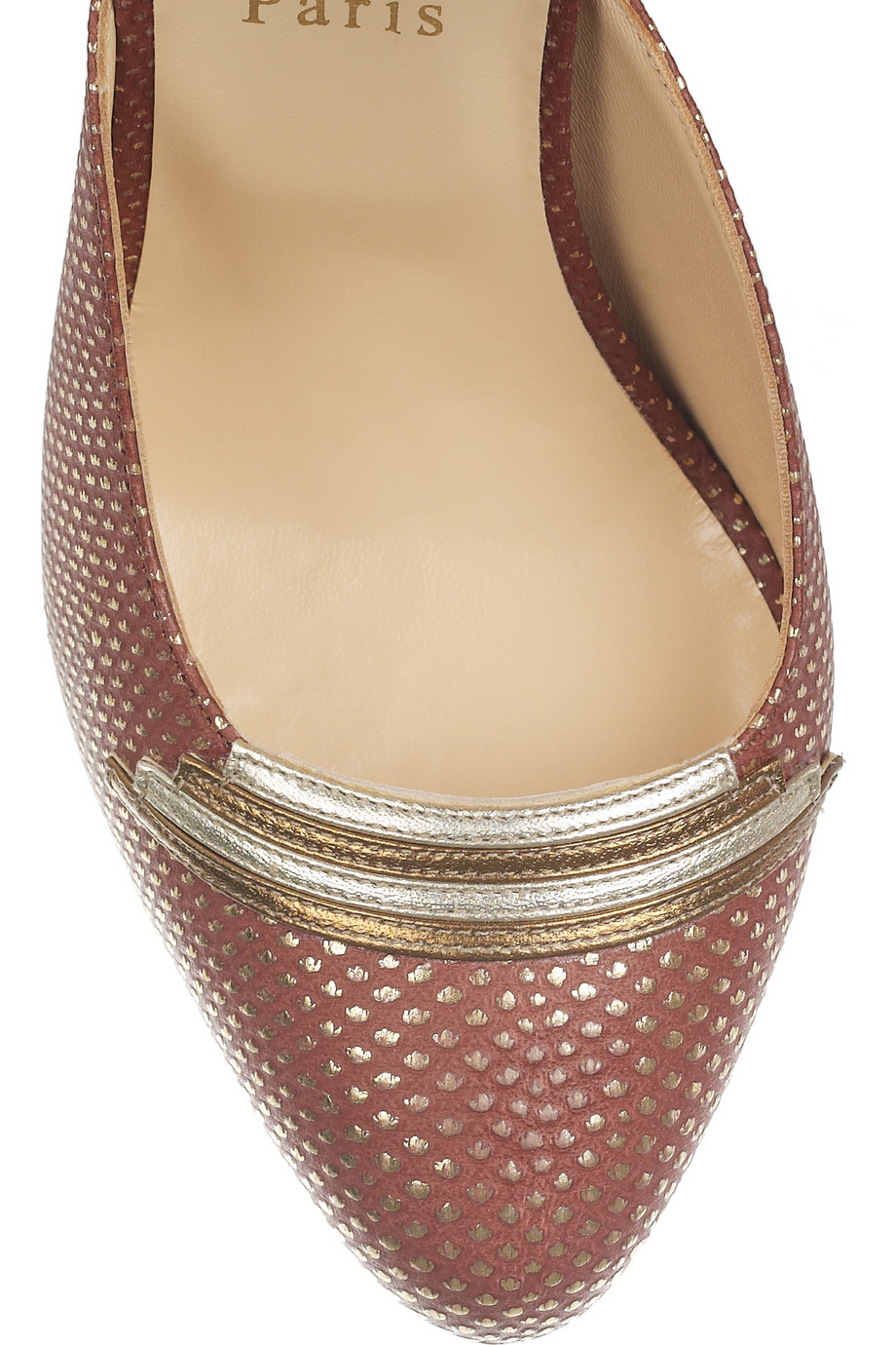 Christian louboutin Myriam 120 Embossed Leather Pumps in Gold | Lyst  