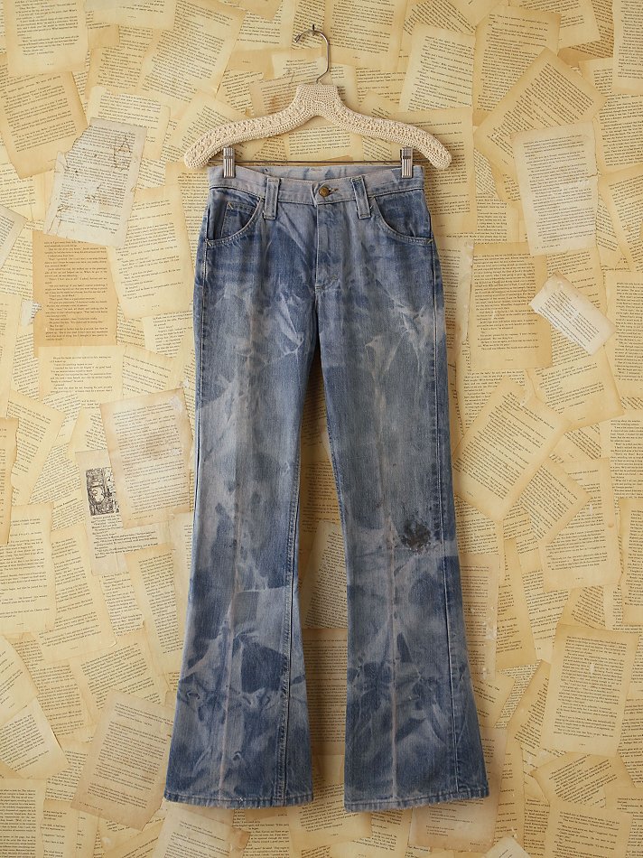 blue tie dye flare pants