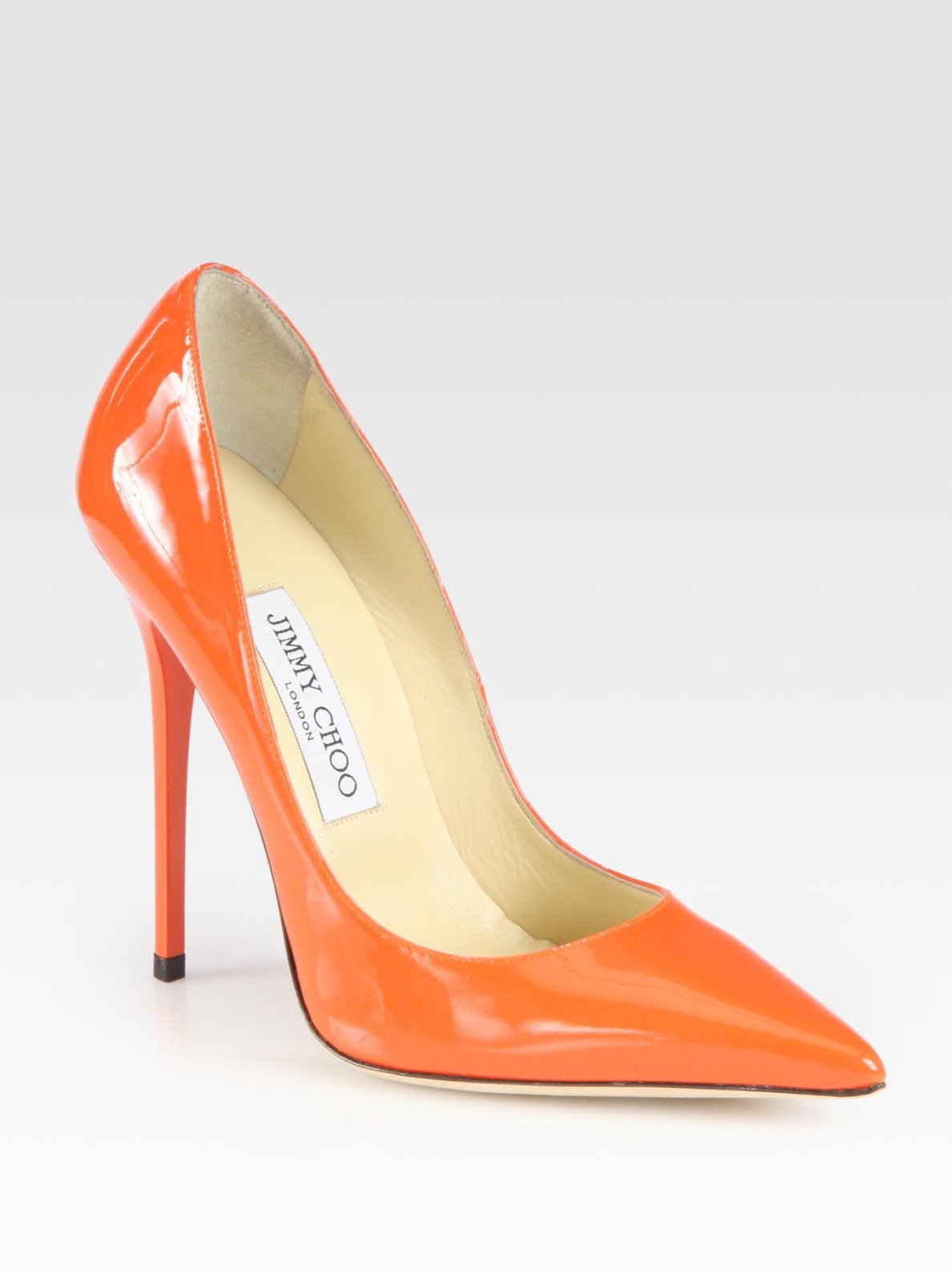 Lyst Jimmy Choo Anouk Patent Leather Pumps in Orange