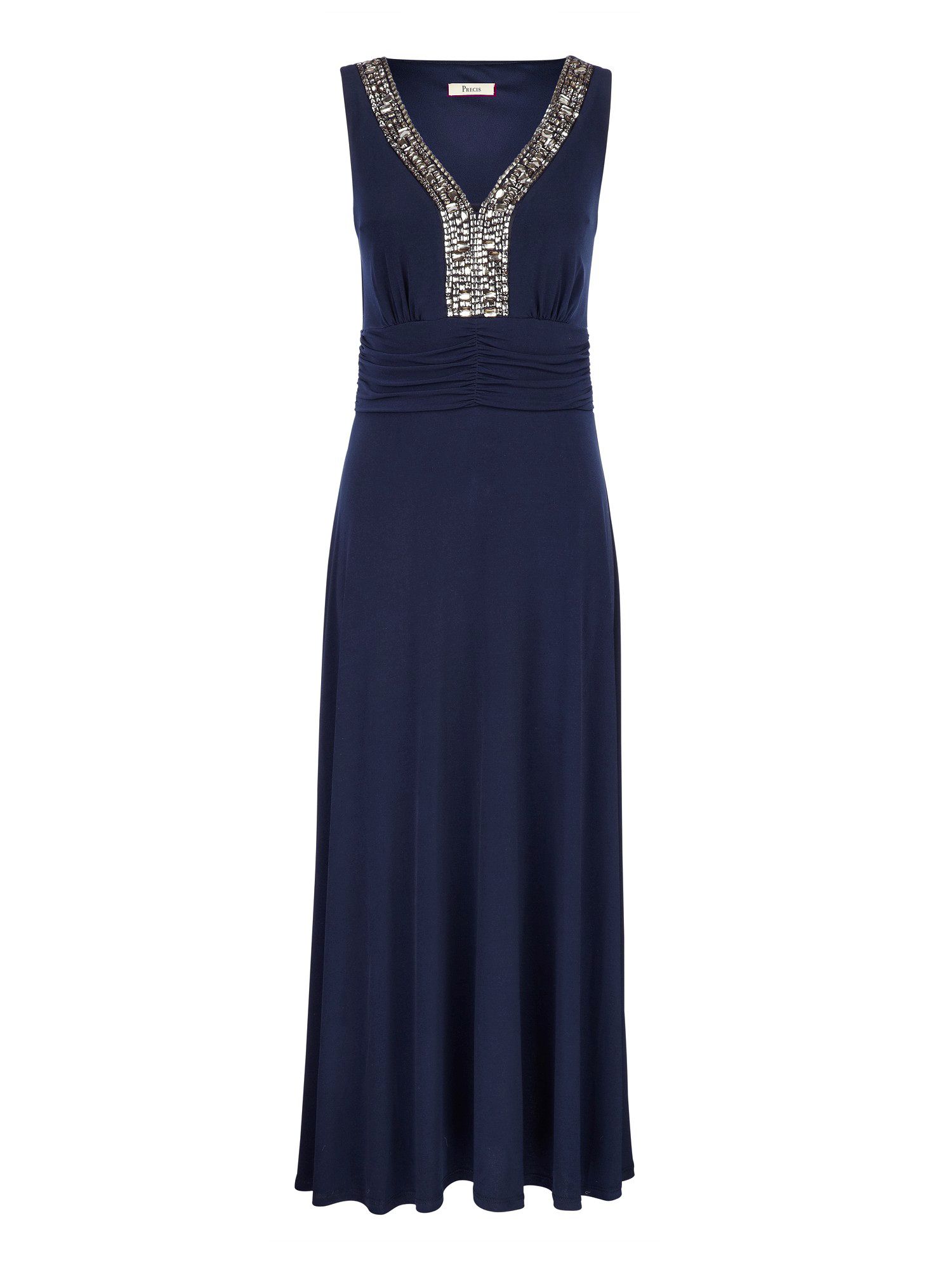 Precis Petite Navy Embellished Maxi Dress in Blue (navy) | Lyst