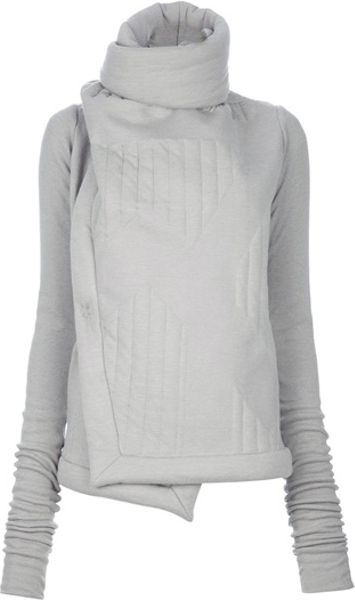 Rick Owens Lilies Funnel Neck Jacket in Gray (grey) | Lyst