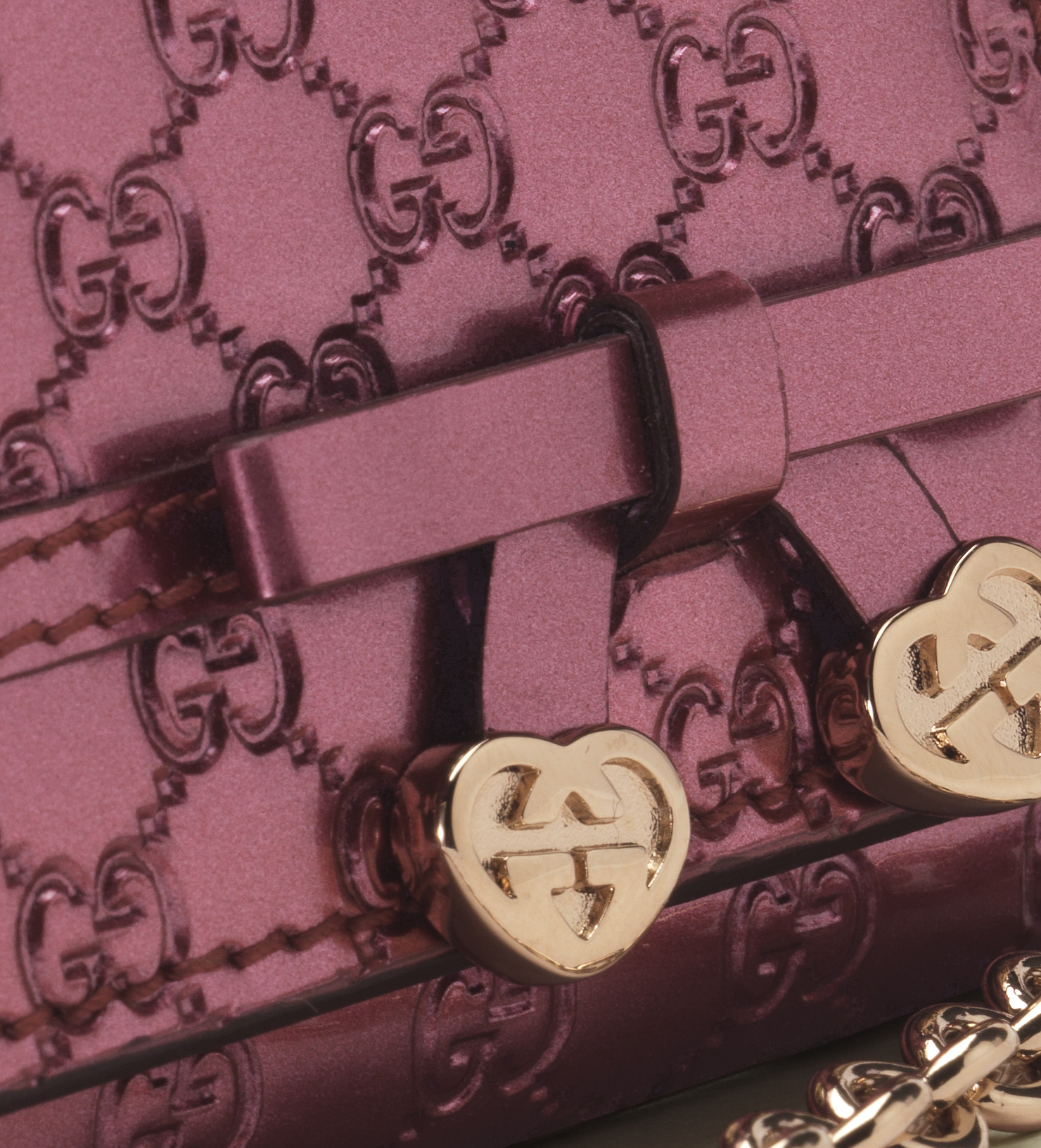 gucci pink wallet on chain