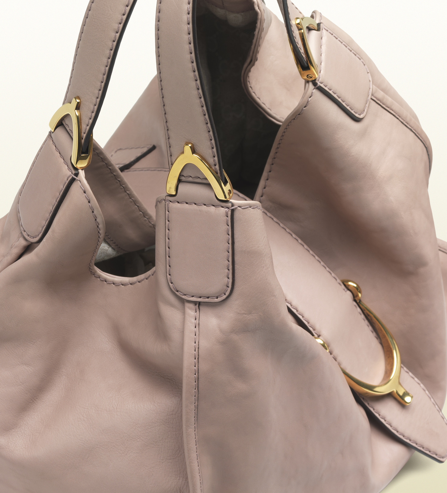 Lyst Gucci Soft Stirrup Light Pink Leather Shoulder Bag in Pink