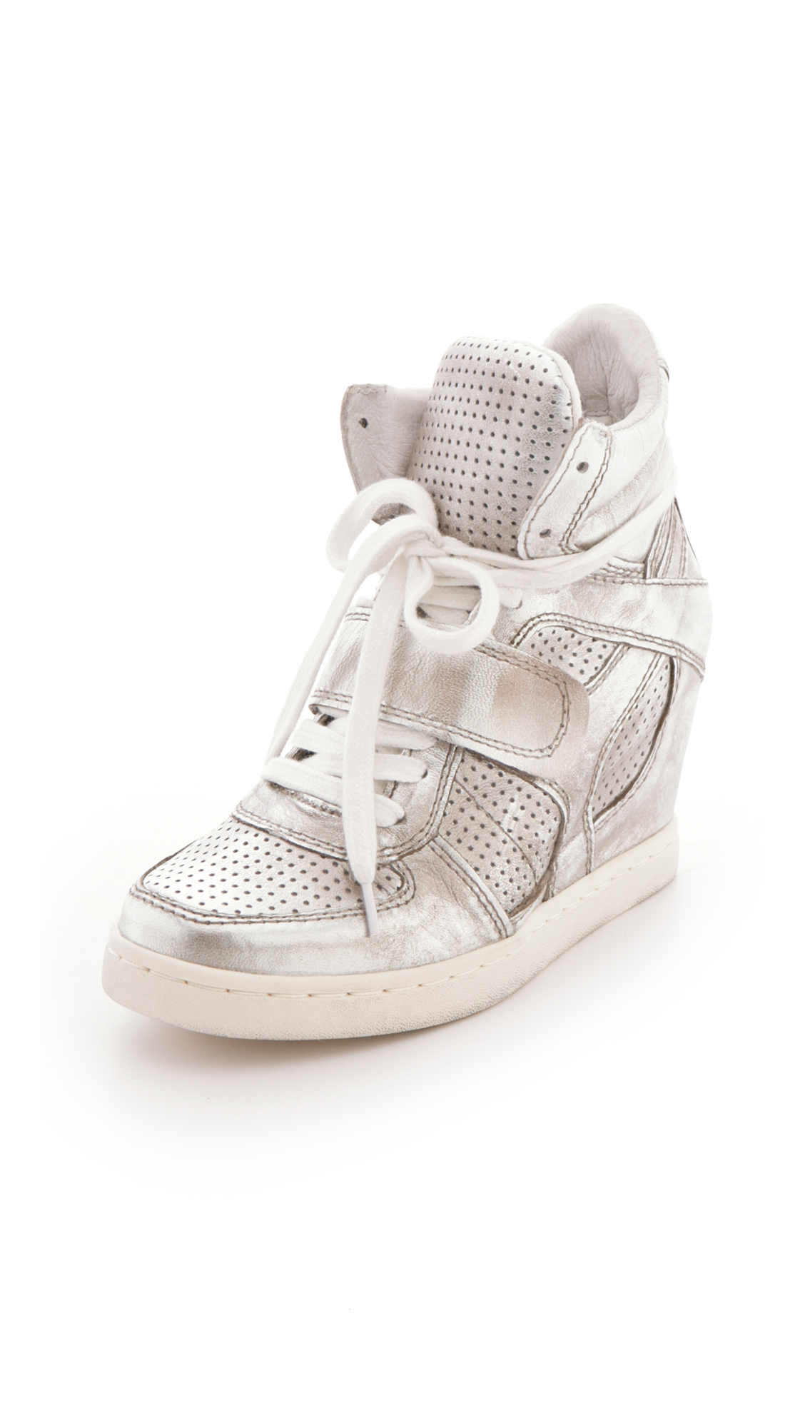 metallic wedge shoes