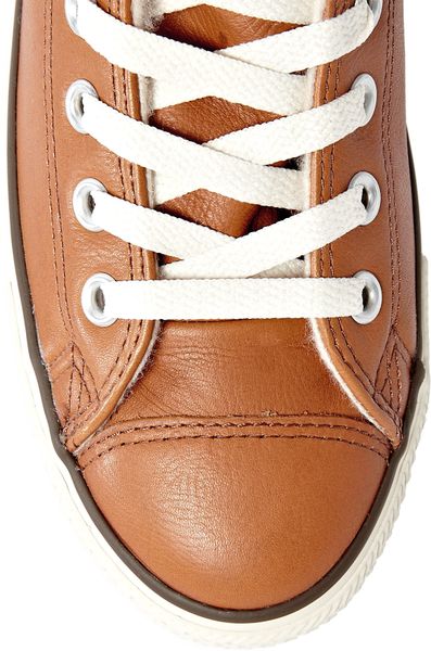 Converse Tan Leather Chuck Taylor All Star High Tops in Brown (tan) | Lyst