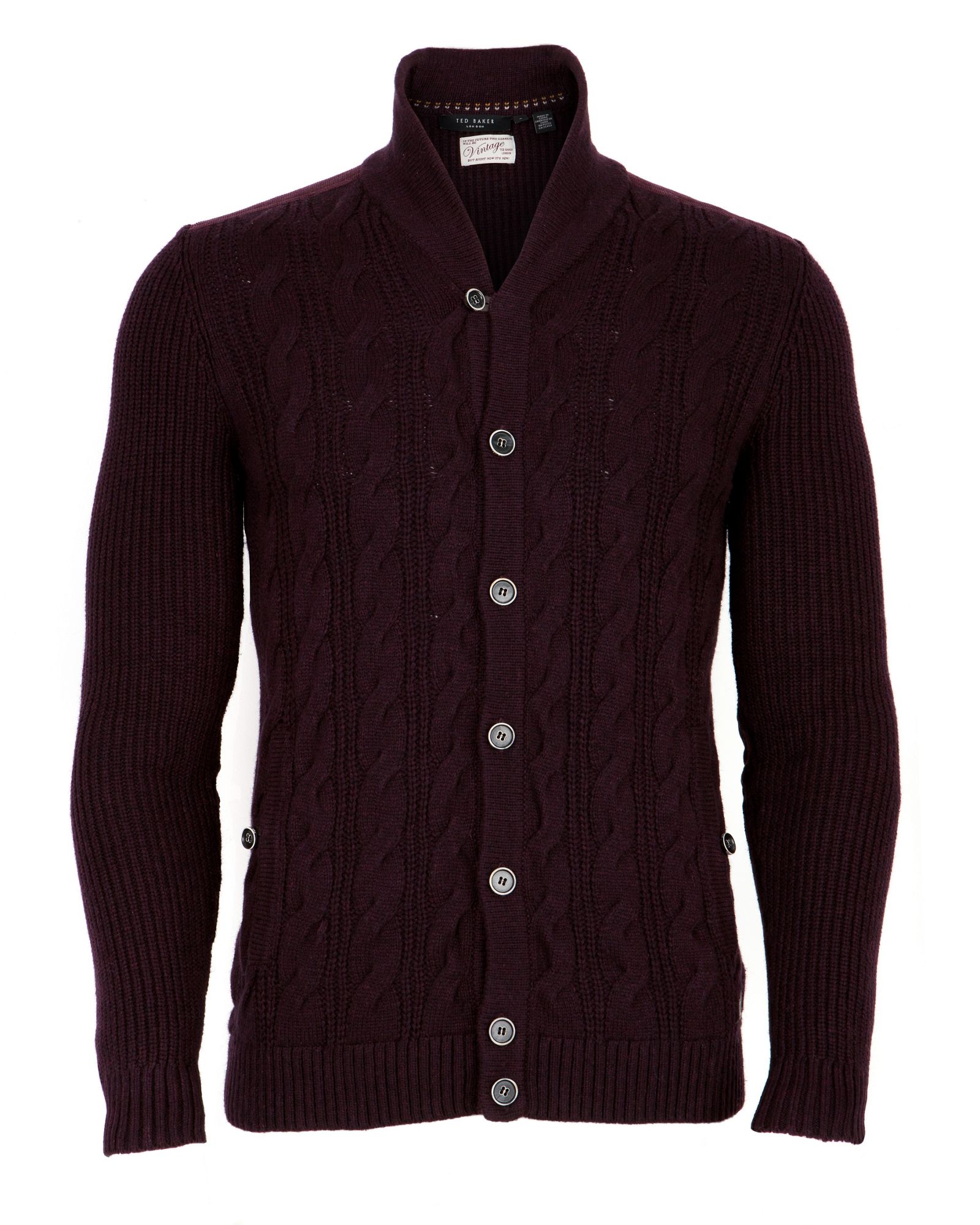 Ted Baker Wuther Cable Cardigan in Red for Men | Lyst