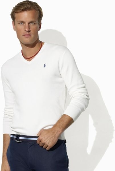 all white polo sweater