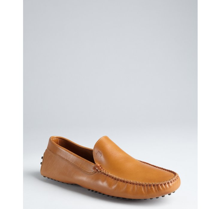 Tod's Camel Leather Slip On Loafers in Brown for Men (camel) | Lyst