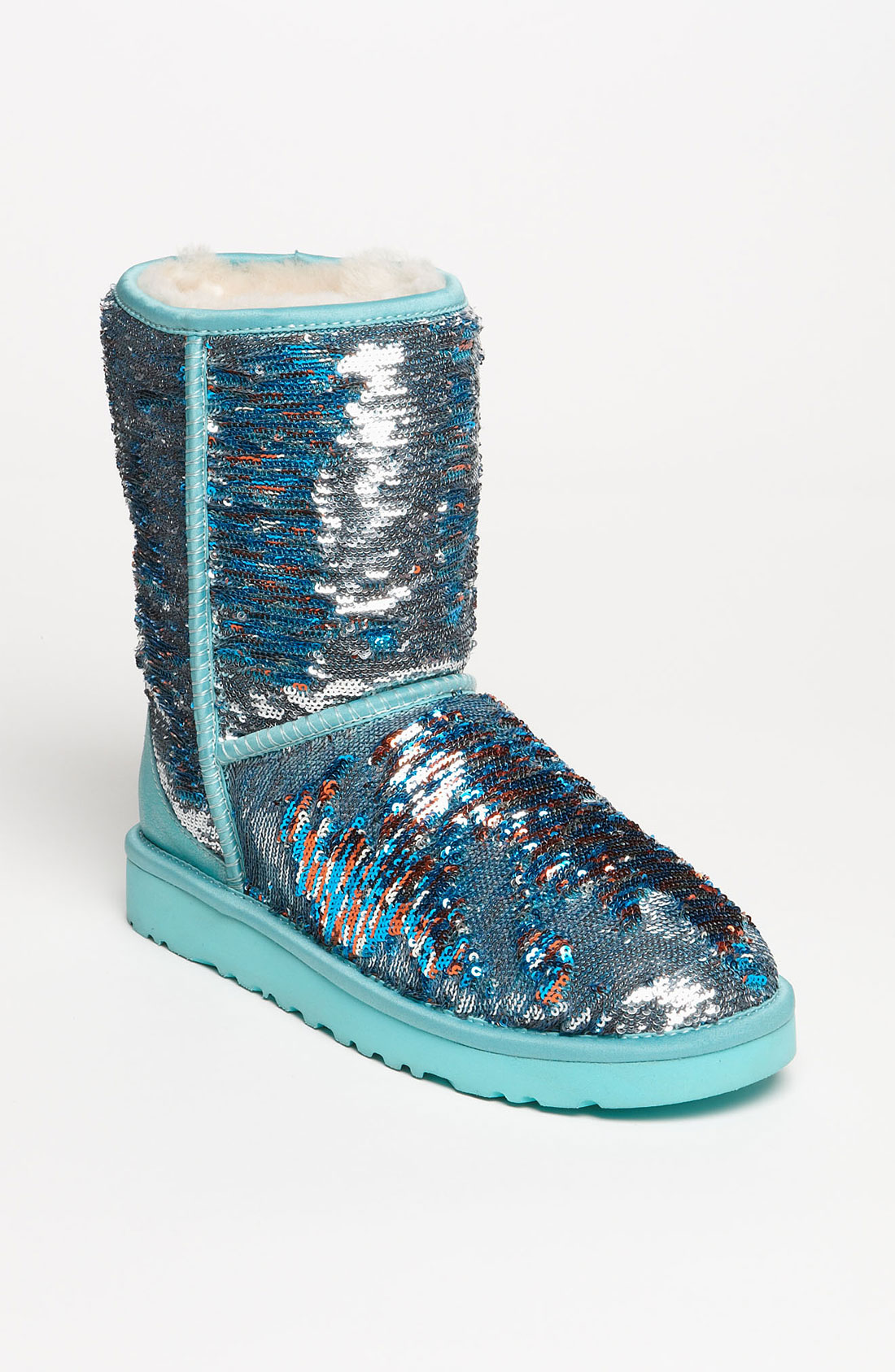 Ugg Classic Short Sparkle Boot in Blue (teal/ turquoise) | Lyst