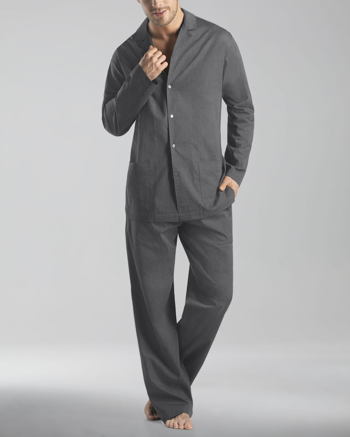 Hanro Madison Woven Pajamas in Gray for Men | Lyst