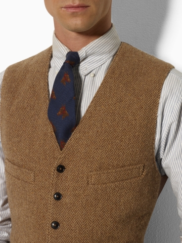 Polo Ralph Lauren Mayfield Tweed Vest in Brown for Men - Lyst