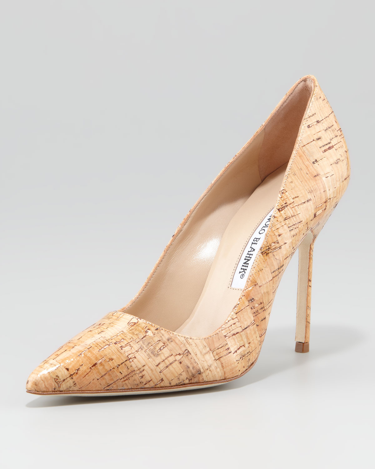 Manolo blahnik Bb Polished Cork Pump in Natural | Lyst