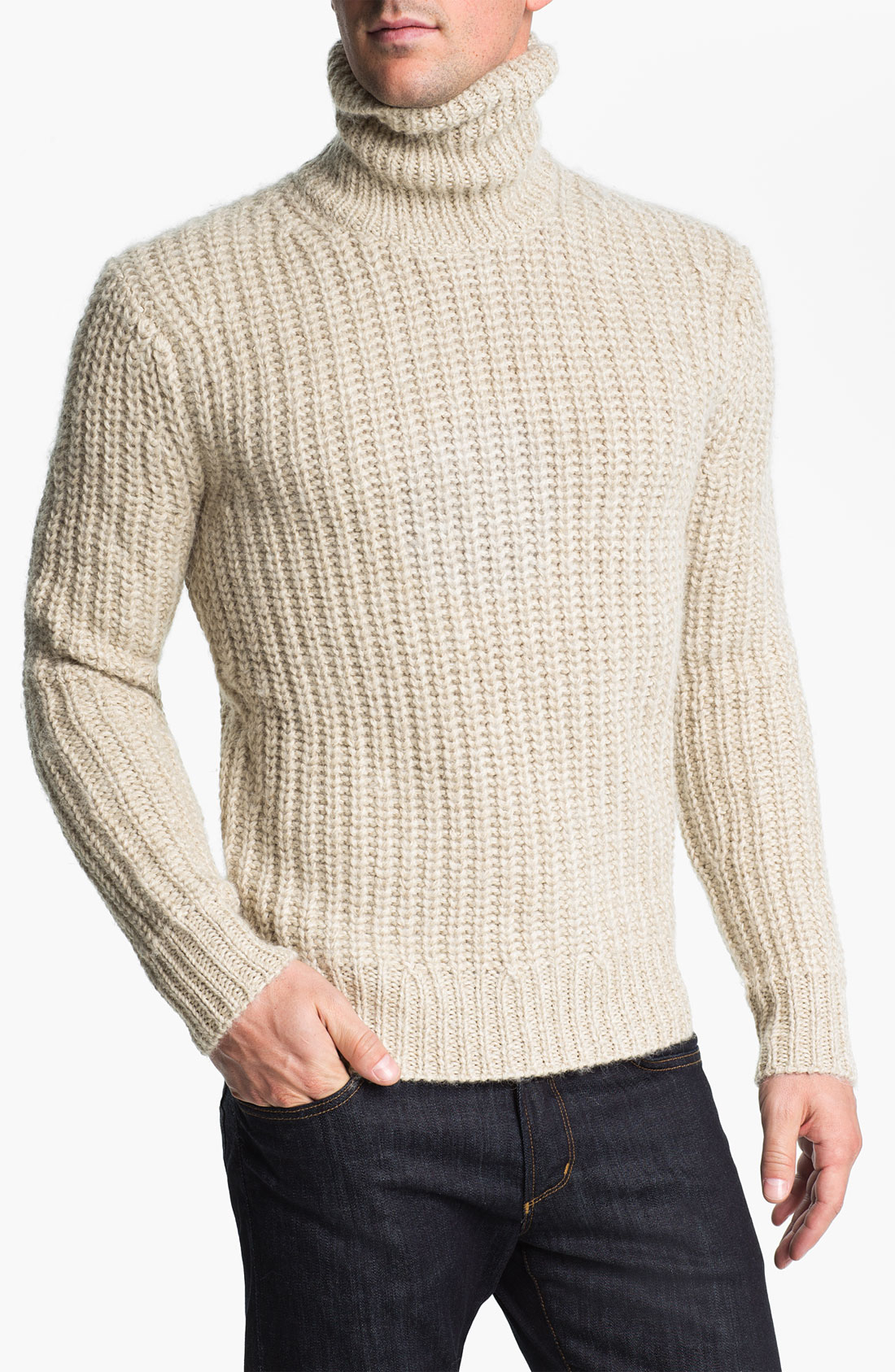 Michael Kors Alpaca Blend Turtleneck Sweater in Beige for Men (muslin ...