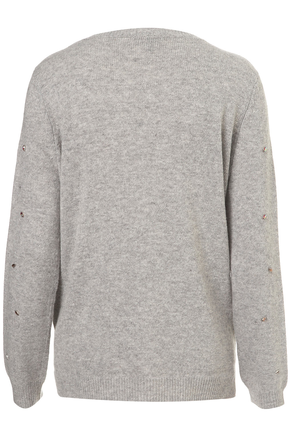 Lyst Topshop Knitted Crystal Sweater In Gray