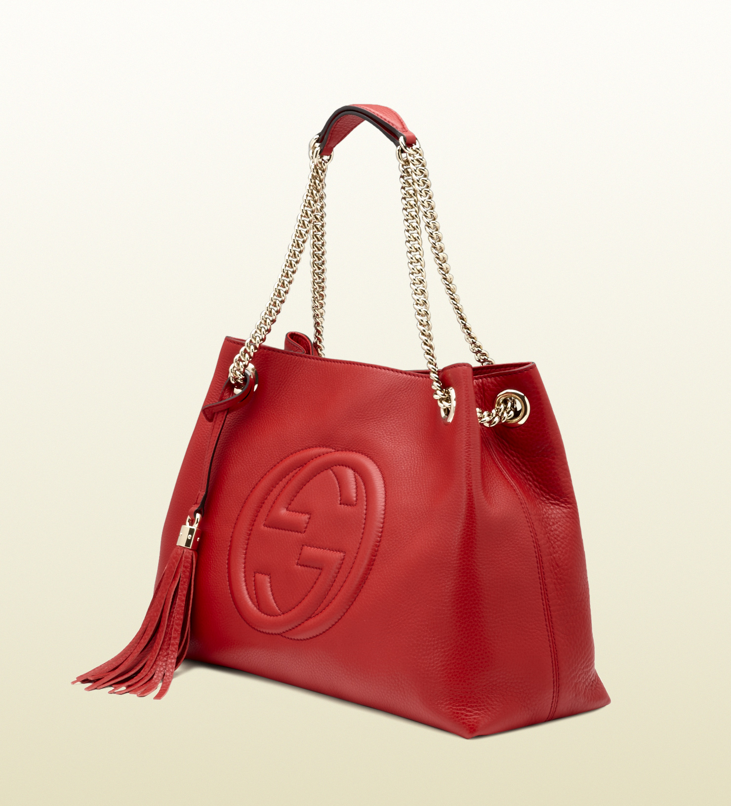 Lyst - Gucci Soho Leather Shoulder Bag in Red