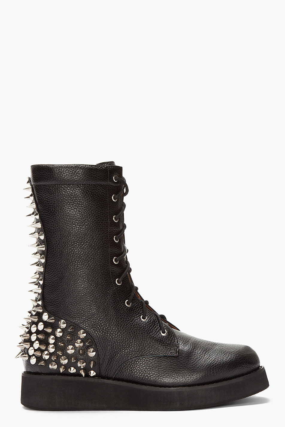 Jeffrey Campbell Tall Black Leather Spiked Reznorspk Boots in Black for ...
