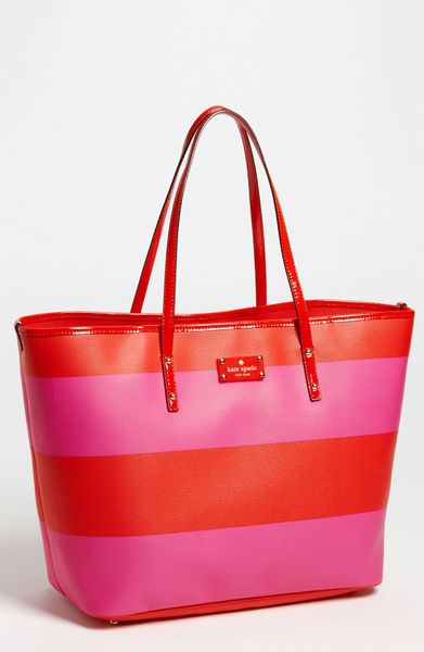 Kate Spade Boutique Stripe Harmony Tote in Red (vivid snapdragon ...