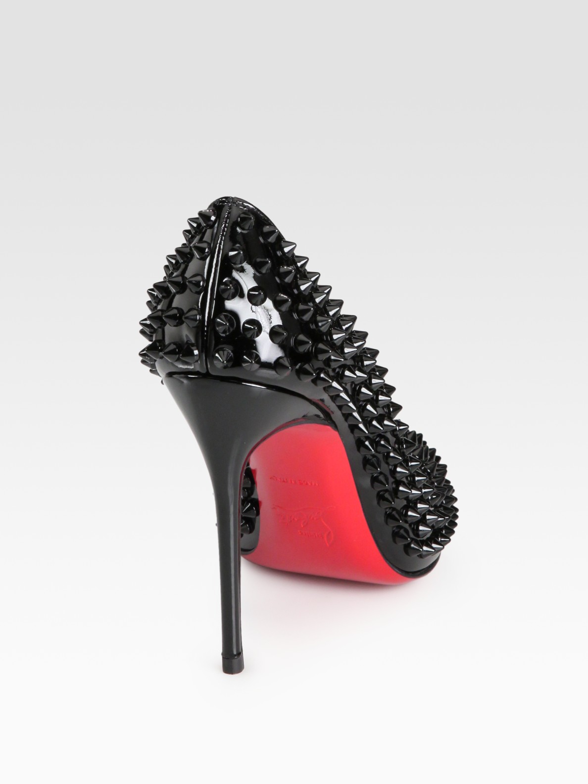 Christian louboutin Fifi Spiked Patent Leather Pumps in Black | Lyst  