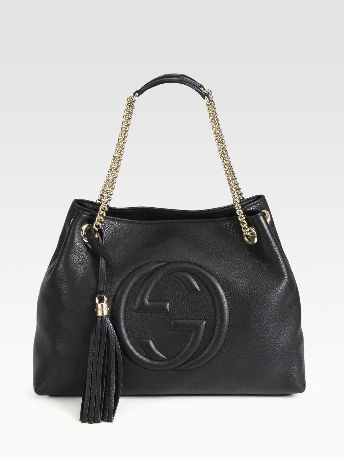 Lyst - Gucci Soho Medium Leather Shoulder Bag in Black