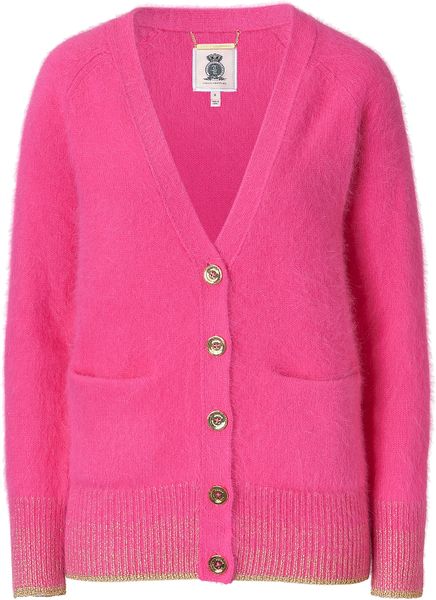 Juicy Couture Angora Blend Hollywood Cardigan in Pink (magenta) | Lyst