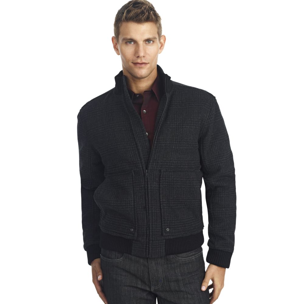 Kenneth Cole Reaction Rib Knit Waister Jacket in Black for Men | Lyst